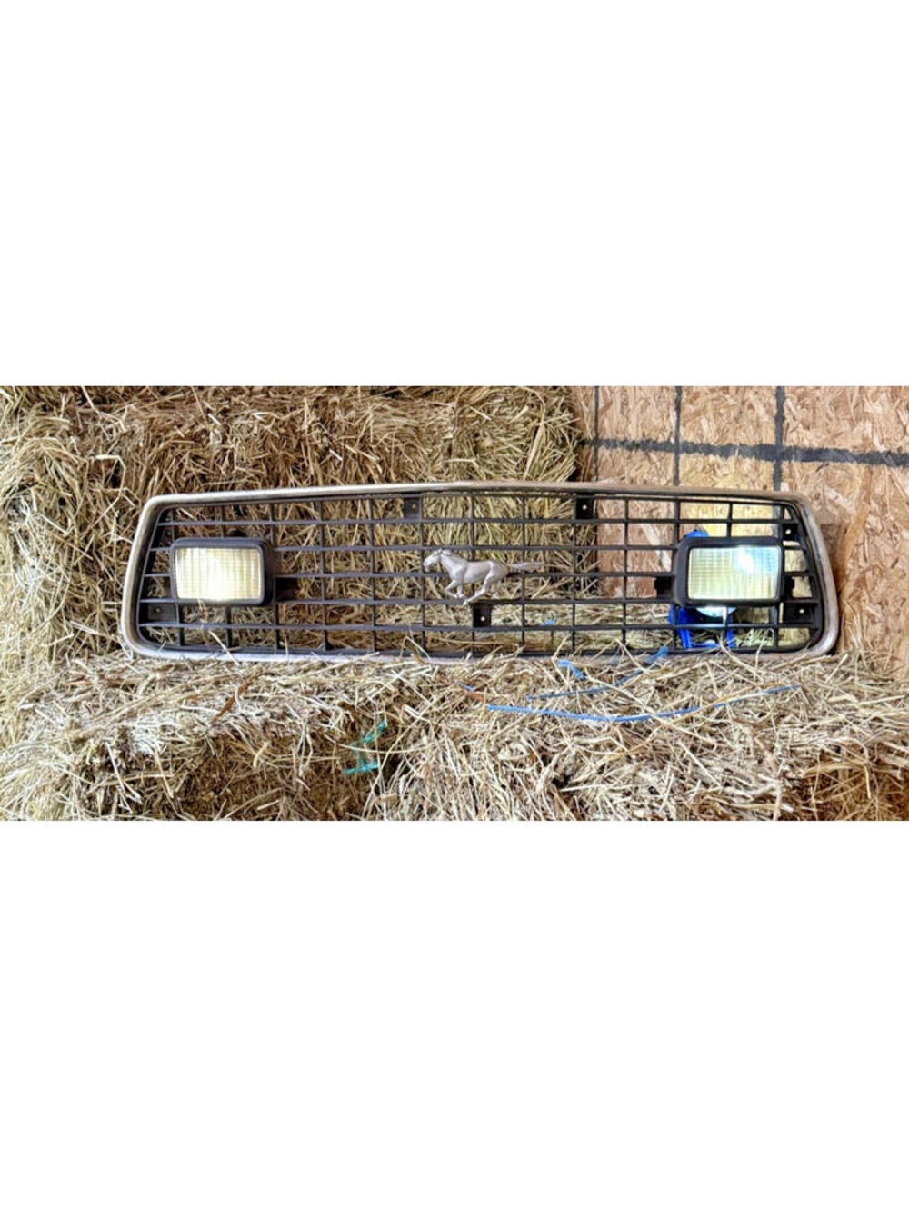 Vintage Ford Mustang II Front Grille With Running Horse Emblem & Light Housings